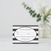 Carte De Rendez-vous Classic Black Stripes Business (Debout devant)