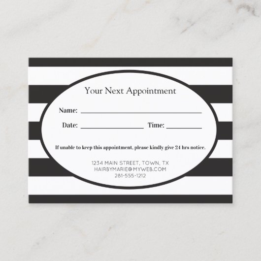 Carte De Rendez-vous Classic Black Stripes Business (Devant)
