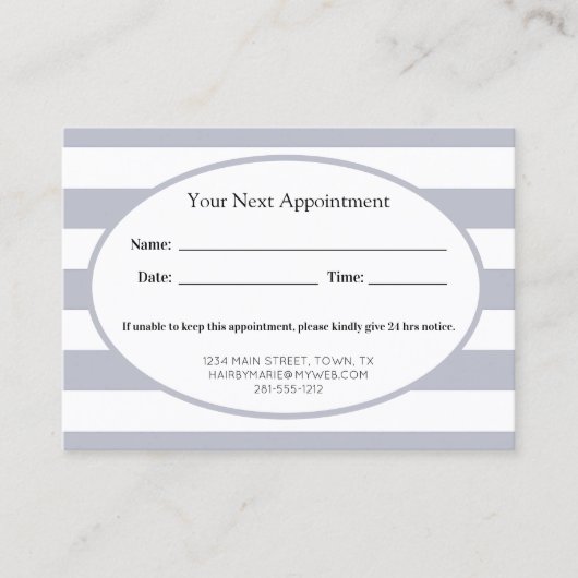 Carte De Rendez-vous Classic Grey Stripes (Devant)