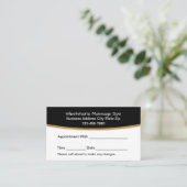Carte De Rendez-vous Classy Massage Therapist Spa Appointment Cards (Debout devant)
