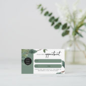 Carte de rendez-vous client Eucalyptus Code QR Log (Debout devant)