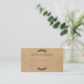Carte de rendez-vous client Laurel Feuille Rustic (Debout devant)