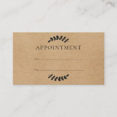 Carte de rendez-vous client Laurel Feuille Rustic (Devant)