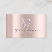 Carte De Rendez-vous Clinique dentaire Dentist Rose Argent Logo de rend (Devant)