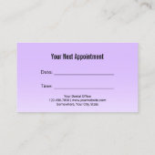 Carte De Rendez-vous Clinique dentaire moderne Logo dentaire violet Den (Dos)