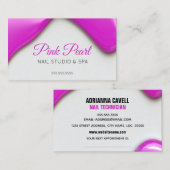 Carte De Rendez-vous Clou liquide rose Polonais (Devant / Derrière)