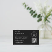 Carte De Rendez-vous Code QR Logo Entreprise Moderne Professionnel Noir (Debout devant)