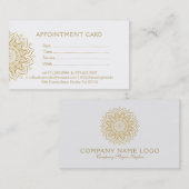 Carte De Rendez-vous Coeurs et tourbillons de mandala d'or (Devant / Derrière)