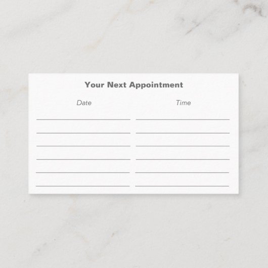 Carte de rendez-vous coiffeur (Dos)