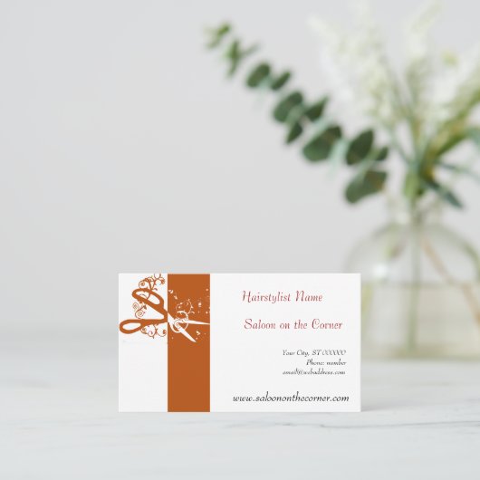 Carte De Rendez-vous Coiffeur classique de salon de ciseaux de (Debout devant)