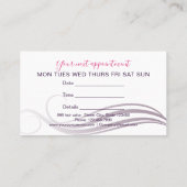 Carte De Rendez-vous Coiffeur moderne (Dos)