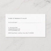 Carte de rendez-vous coiffeur moderne élégante (Dos)