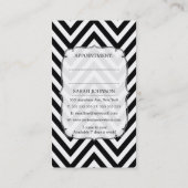 Carte De Rendez-vous Coiffeur noir et blanc de ciseaux de Chevron (Dos)