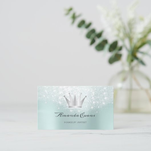 Carte De Rendez-vous Coiffeur Parties scintillant maquillage eau couron (Debout devant)