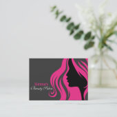 Carte de rendez-vous coiffeur (rose profonde) (Debout devant)