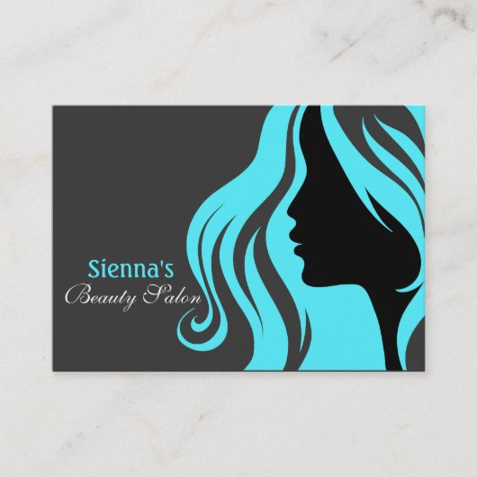 Carte de rendez-vous coiffeur (Turquoise) (Devant)