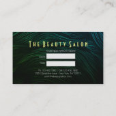 Carte De Rendez-vous Coiffeuse Coiffeuse Beauté Green Ciseaux Or (Dos)