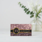 Carte De Rendez-vous Coiffeuse Dusty Rose Gold Parties scintillant Rend (Debout devant)