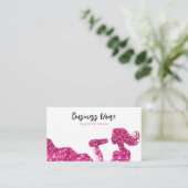 Carte De Rendez-vous Coiffeuse élégante Parties scintillant rose (Debout devant)