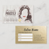Carte De Rendez-vous Coiffure de maquillage Salon de beauté Loyauté Pun (Devant / Derrière)