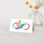 Carte De Rendez-vous Colibri arc-en-ciel avec symbole Infinity (Dos)