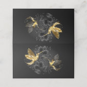 Carte De Rendez-vous Colibri noir et or (Extérieur déplié)