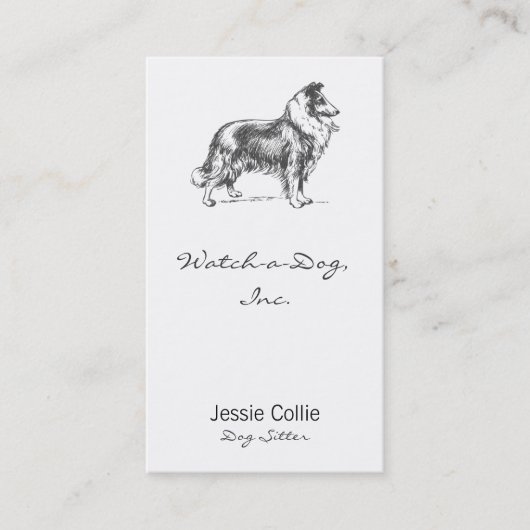 Carte De Rendez-vous Collie Dog (Devant)