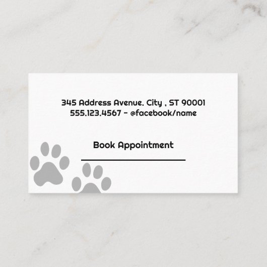 Carte De Rendez-vous Comb ciseaux | Chien Groomer | Paw (Dos)