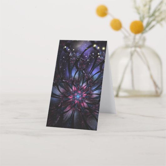 Carte De Rendez-vous Conception Abstraite des fleurs fractales. (Devant)