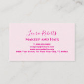 Carte De Rendez-vous Conception de Glamour Rose Chaud Branché (Dos)