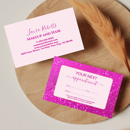 Carte De Rendez-vous Conception de Glamour Rose Chaud Branché