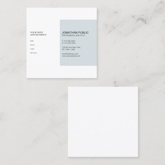 Carte De Rendez-vous Conception simple chique moderne de rappel de (Devant / Derrière)