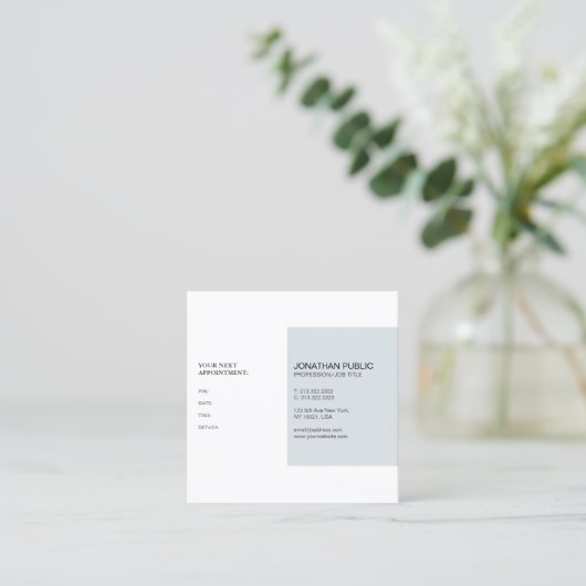 Carte De Rendez-vous Conception simple chique moderne de rappel de (Debout devant)