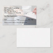 Carte De Rendez-vous Conseil Familial Et Psychothérapie (Devant / Derrière)