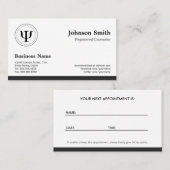 Carte De Rendez-vous Conseiller enregistré - Nomination professionnelle (Devant / Derrière)