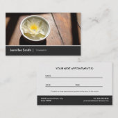 Carte De Rendez-vous Conseiller - Nomination élégante de Lys d'Eau (Devant / Derrière)