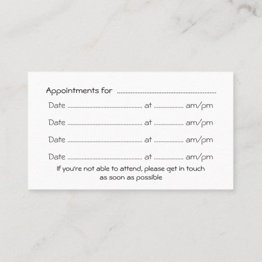 Carte De Rendez-vous Conseiller personnel luxueux rose chrome look (Dos)