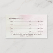 Carte De Rendez-vous Conseiller, saumon effet satin rose (Dos)