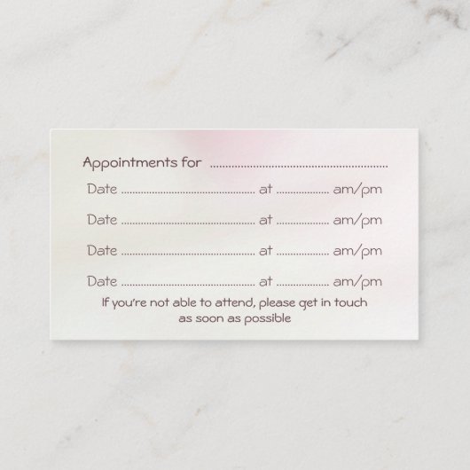 Carte De Rendez-vous Conseiller, saumon effet satin rose (Dos)