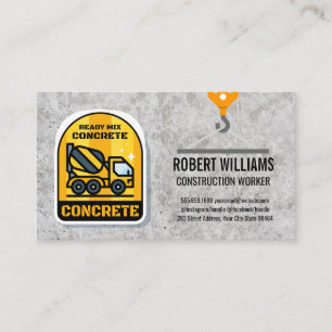 Carte De Rendez-vous Construction Camion malaxeur à ciment Grue
