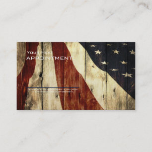 Carte De Rendez-vous Construction en bois américaine patriotique