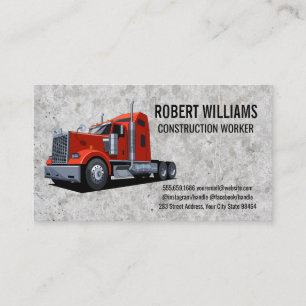 Carte De Rendez-vous Construction Semi-camion Arrière - plan en bét