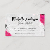 Carte De Rendez-vous Contours de peinture | Artistique | Ciseaux salons (Dos)