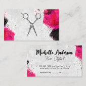 Carte De Rendez-vous Contours de peinture | Artistique | Ciseaux salons (Devant / Derrière)