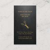 Carte de rendez-vous cool Elegant Black Gold Sciss (Dos)