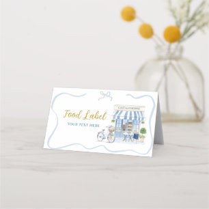 Carte De Rendez-vous Coquette Café parisien Étiquette Français Blue Foo