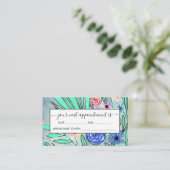 Carte De Rendez-vous Corail rose bleu vert Aquarelle Art (Debout devant)