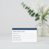 Carte De Rendez-vous Corporate Dental Appointment Card Dark Blue (Debout devant)