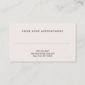 Carte De Rendez-vous Cosmetologue Elegant Black Beauté Nomination (Dos)