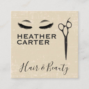 Carte De Rendez-vous Cosmétologue Eyelash Salon Shears